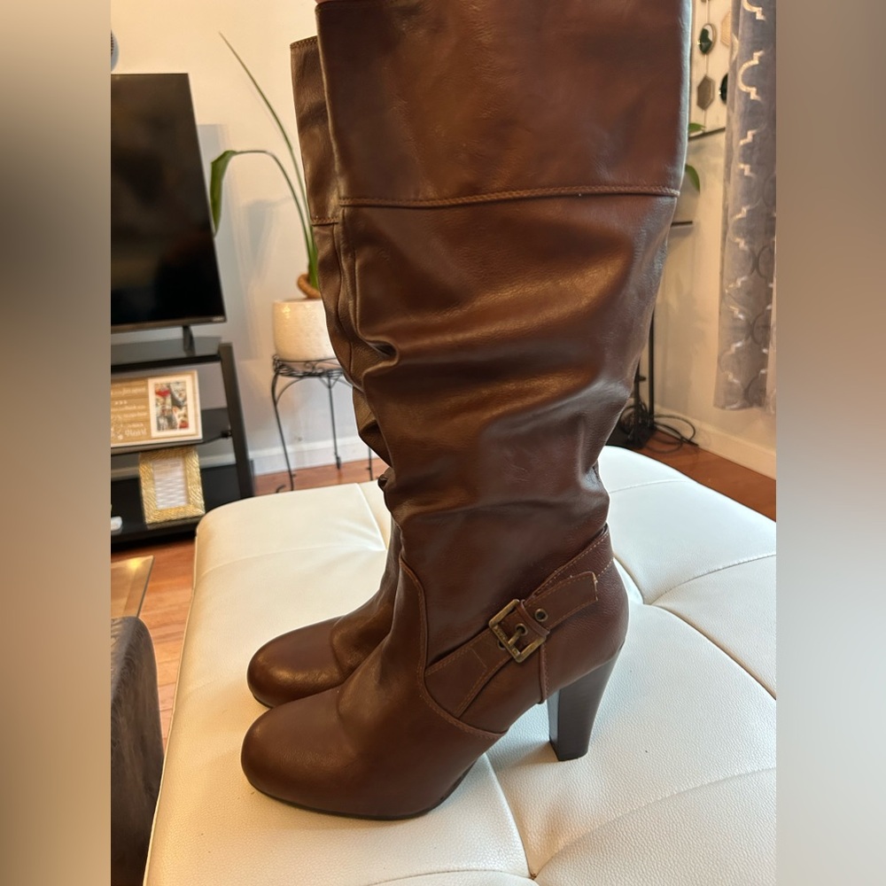 G by Guess Brown Tall Mid Calf Boots